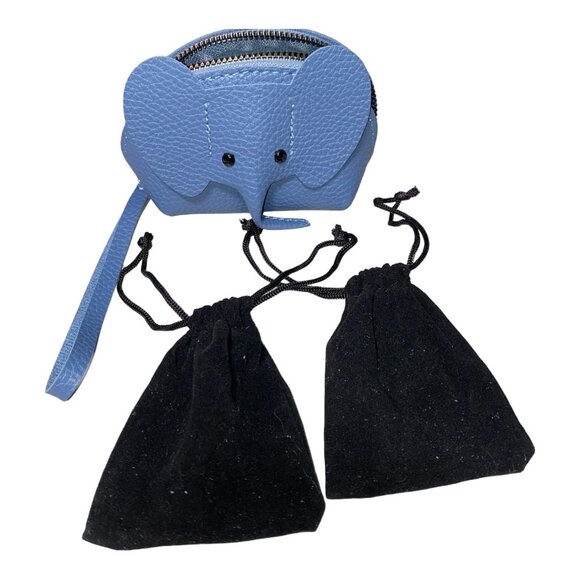 Elephant Necklace Earrings Pierced Sterling Silver Draw String Jewelry Bags Purs - Picture 14 of 14